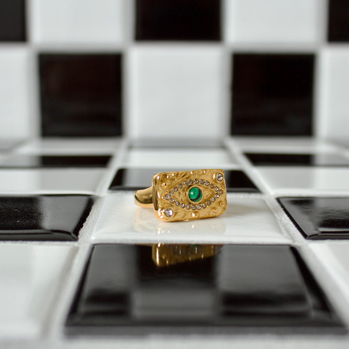 Watchful Goddess Evil Eye Ring