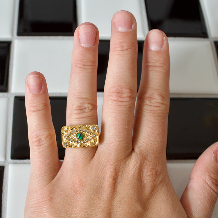 Watchful Goddess Evil Eye Ring