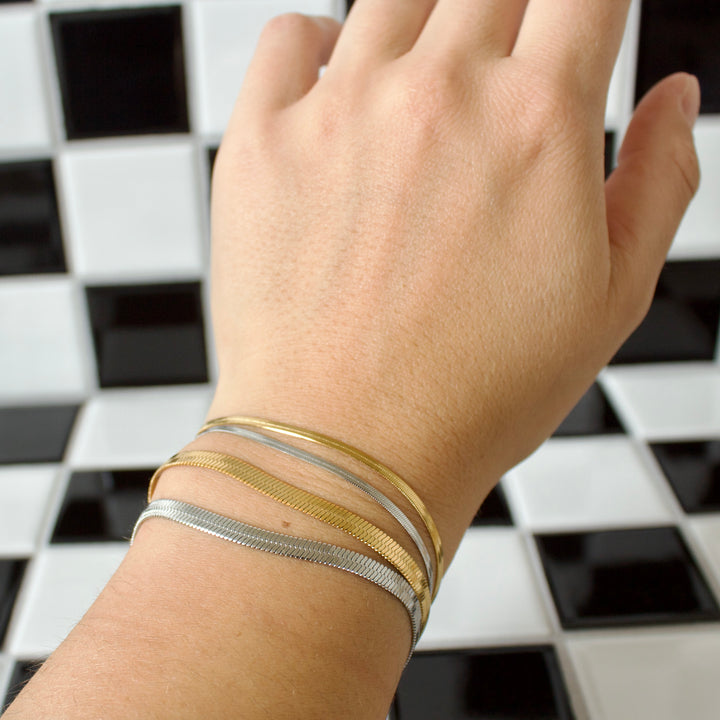 Nova Herringbone Bracelets Silver