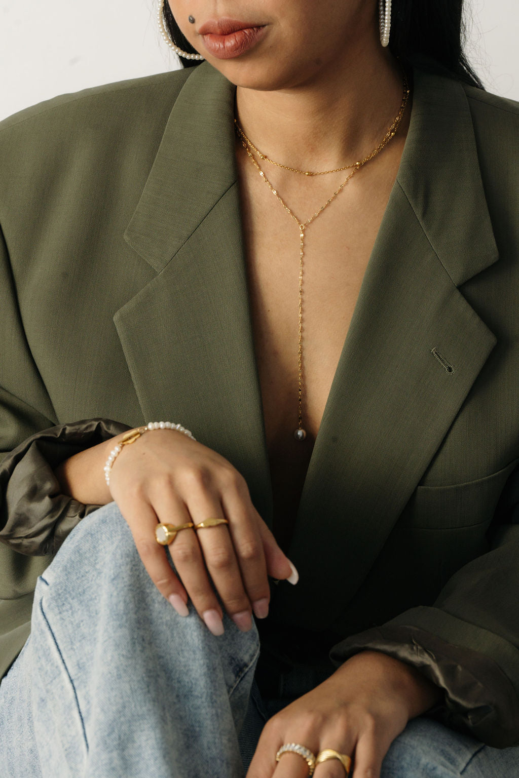 Glitter Pearl Lariats