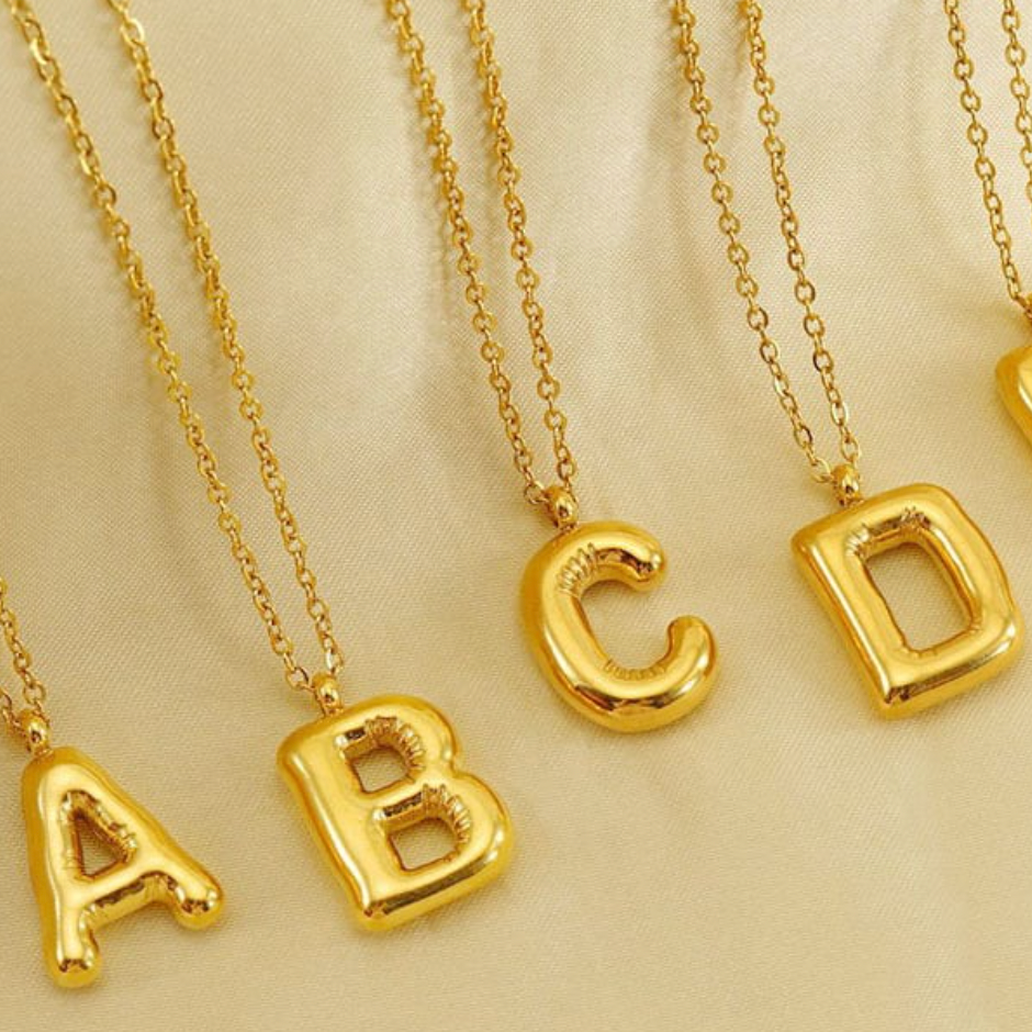Pre-Order Bubble Letter Initial Necklace