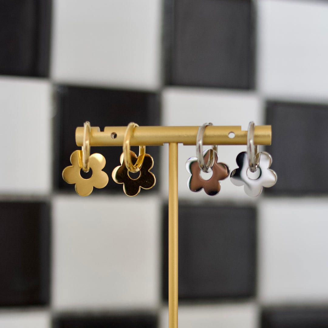 Mini Flower Hoop Earrings
