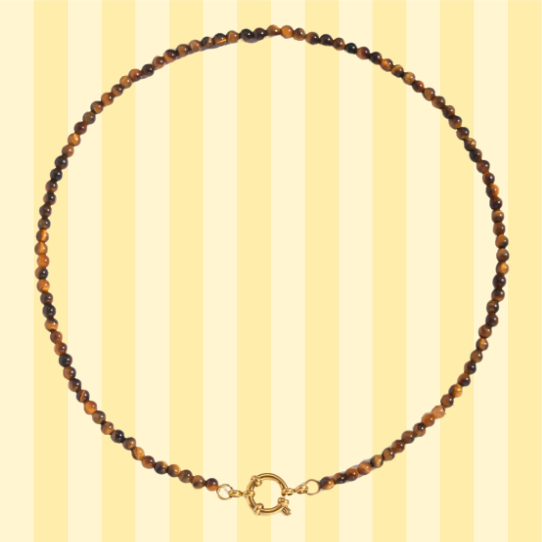 Tiger's Eye Gemstone Charm Necklaces