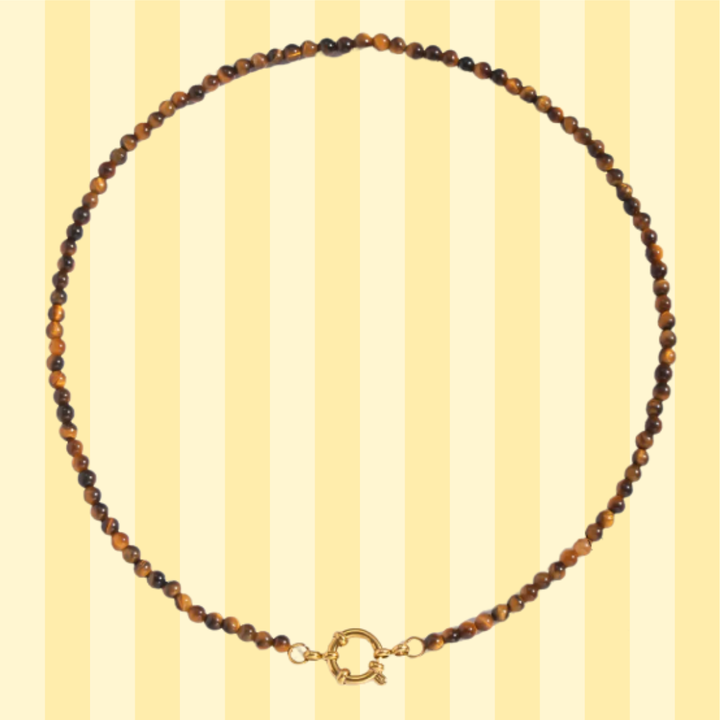 Tiger's Eye Gemstone Charm Necklaces