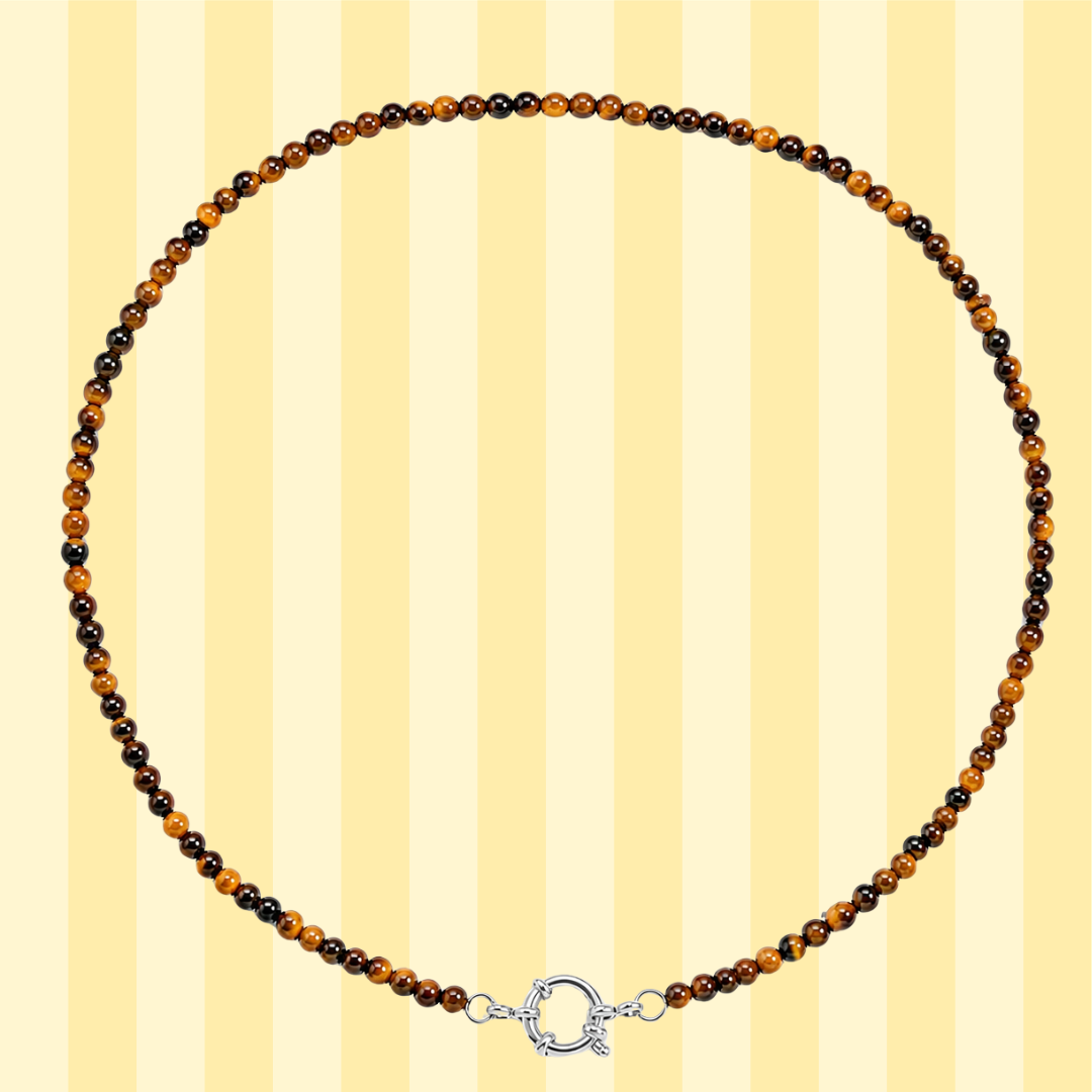 Tiger's Eye Gemstone Charm Necklaces