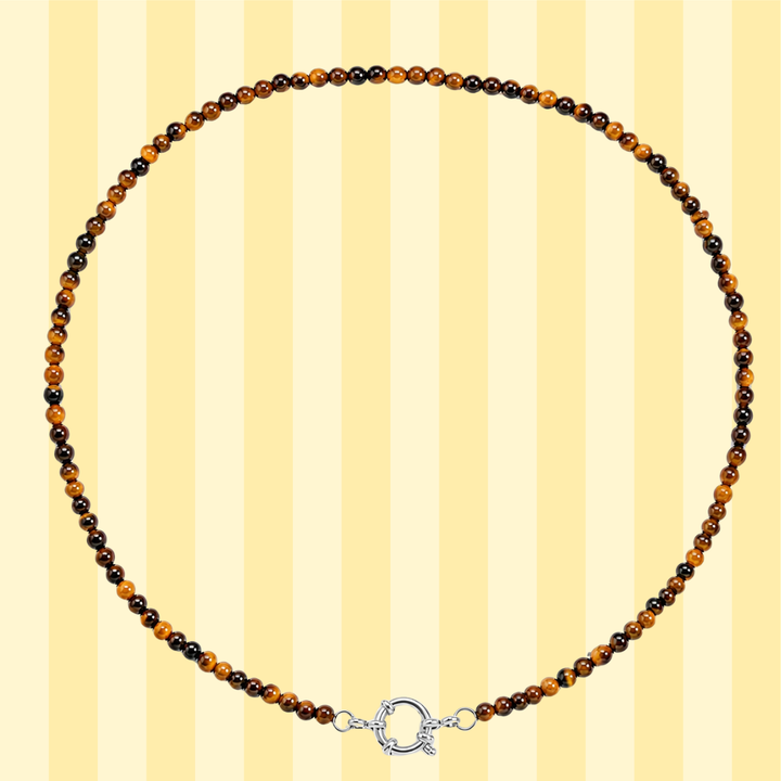 Tiger's Eye Gemstone Charm Necklaces