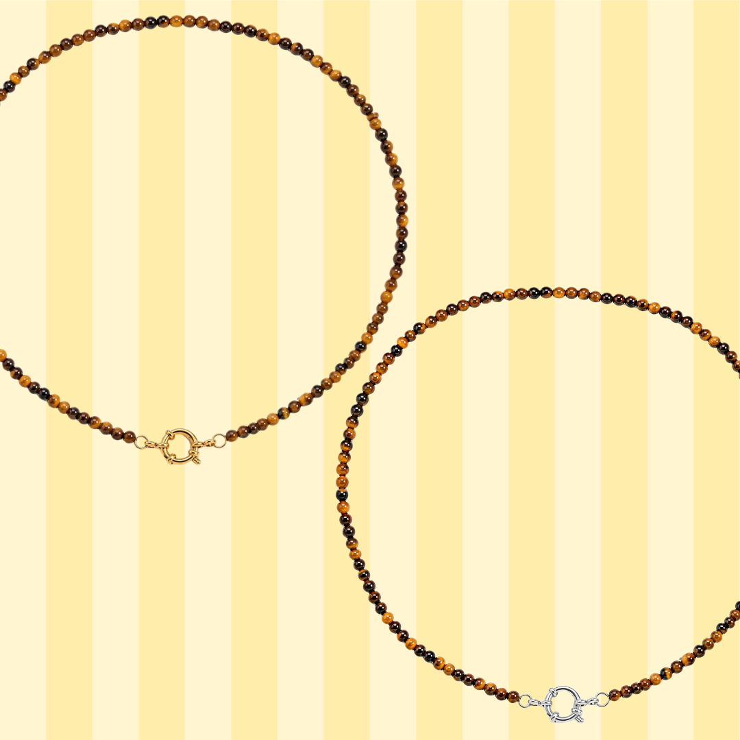 Tiger's Eye Gemstone Charm Necklaces
