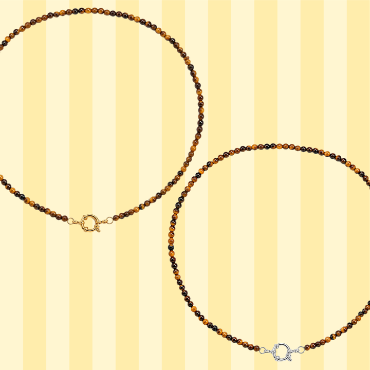 Tiger's Eye Gemstone Charm Necklaces