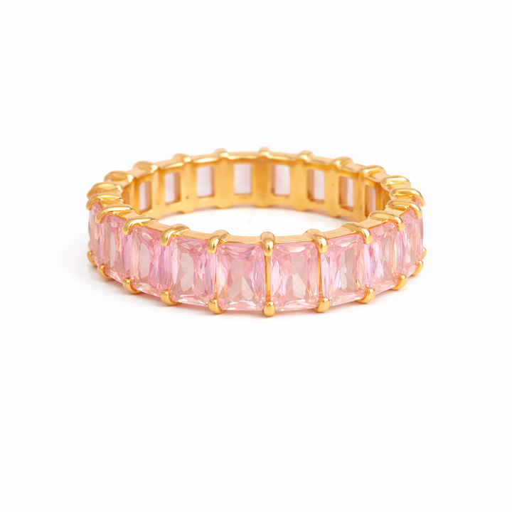 Baby Baguette Eternity Ring Pink