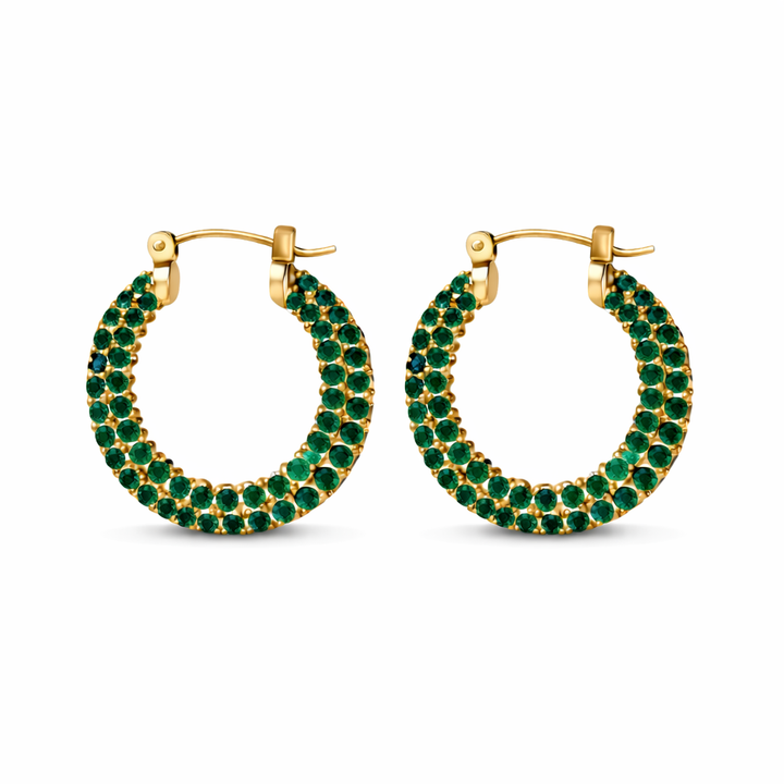 Biggie Glamour Hoop Earrings Emerald