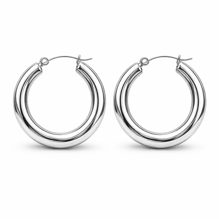 Lil Thickie Hoop Earrings Silver