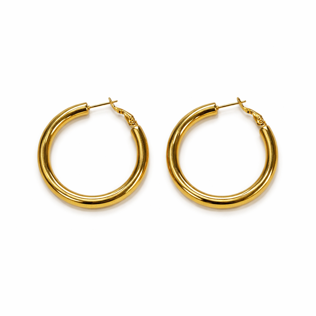 Forever Love You Hoop Earrings Gold