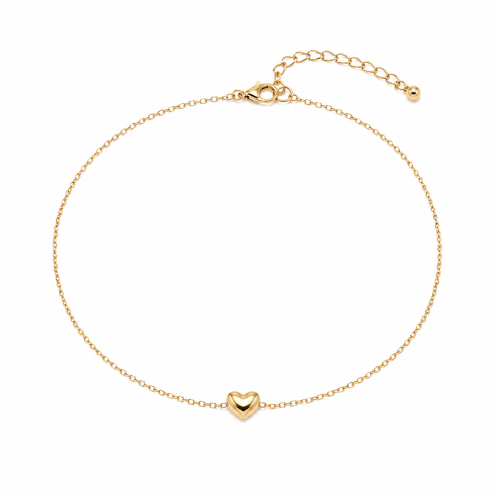 Delicate Heart Anklet Gold