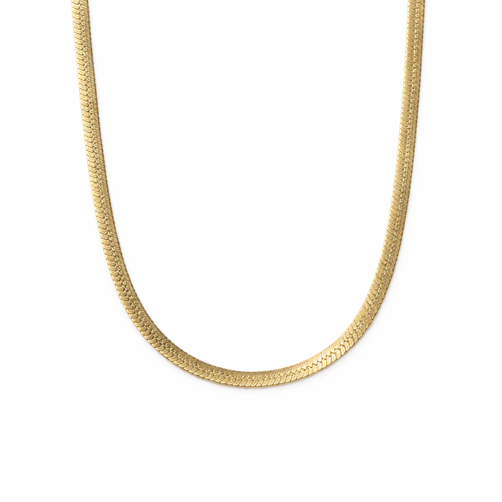 HyperNova Herringbone Necklace Gold (2mm)