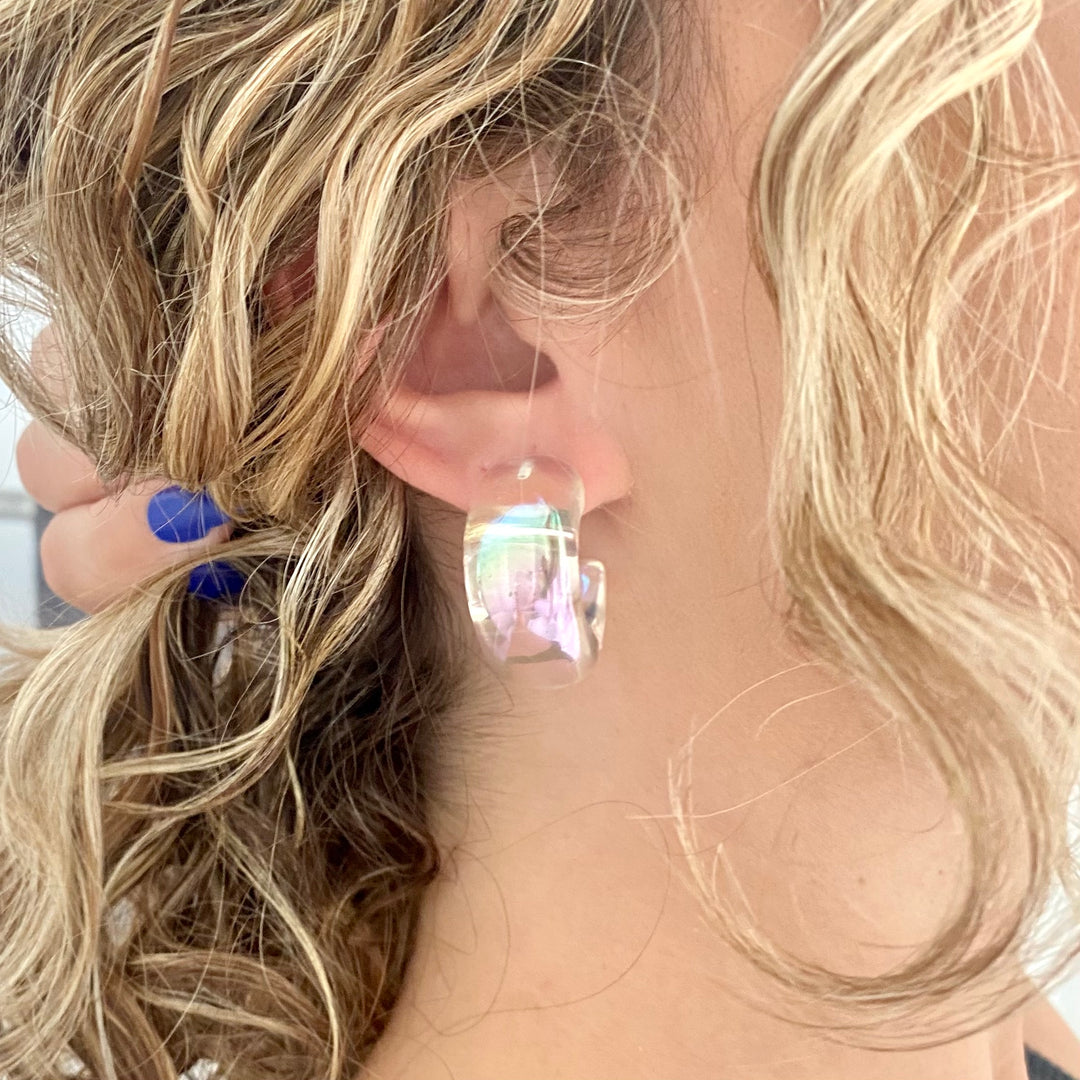 Marshmallow Gloss Hoop Earrings