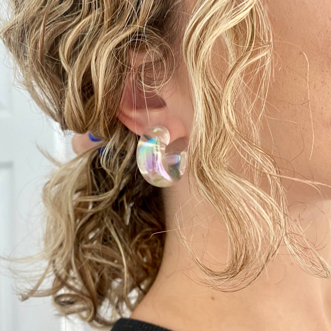 Marshmallow Gloss Hoop Earrings