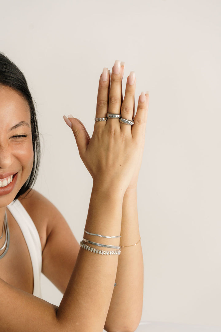 Silver Bold Croissant Ring