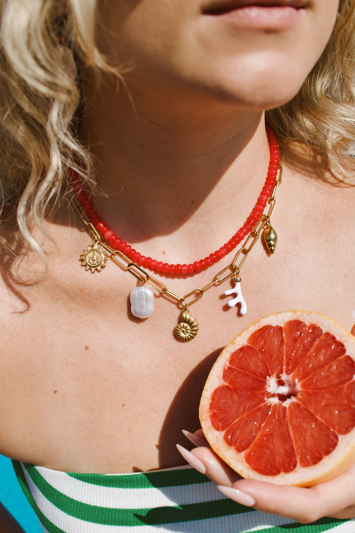 Fuoco Dolce Chalcedony Gemstone Necklace