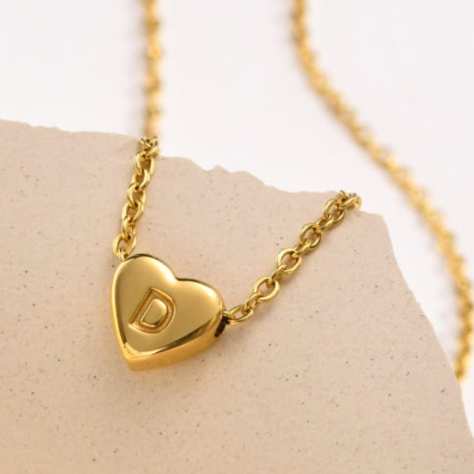 Pre-Order Heart Initial Letter Necklace